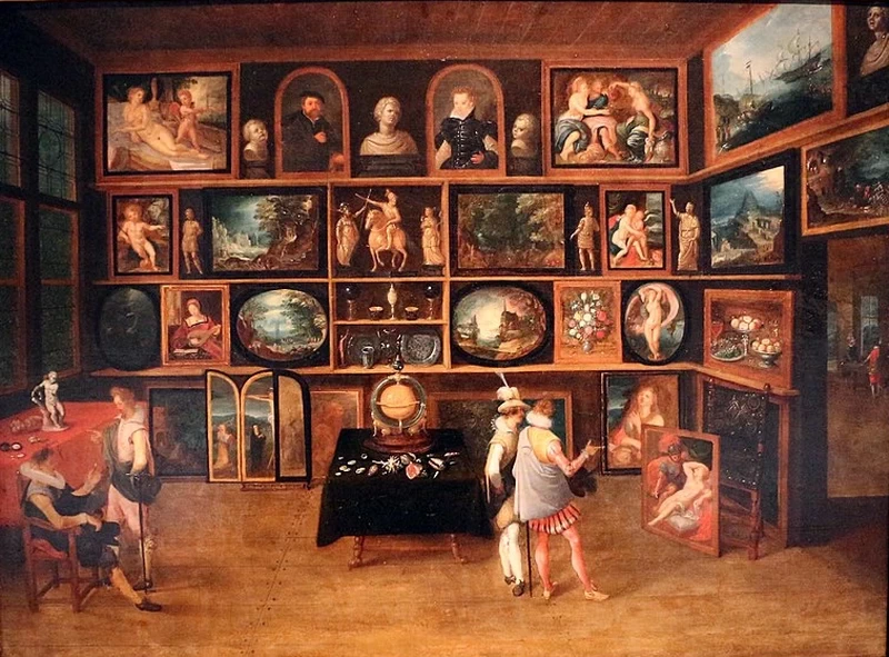 Gli intenditori in una galleria